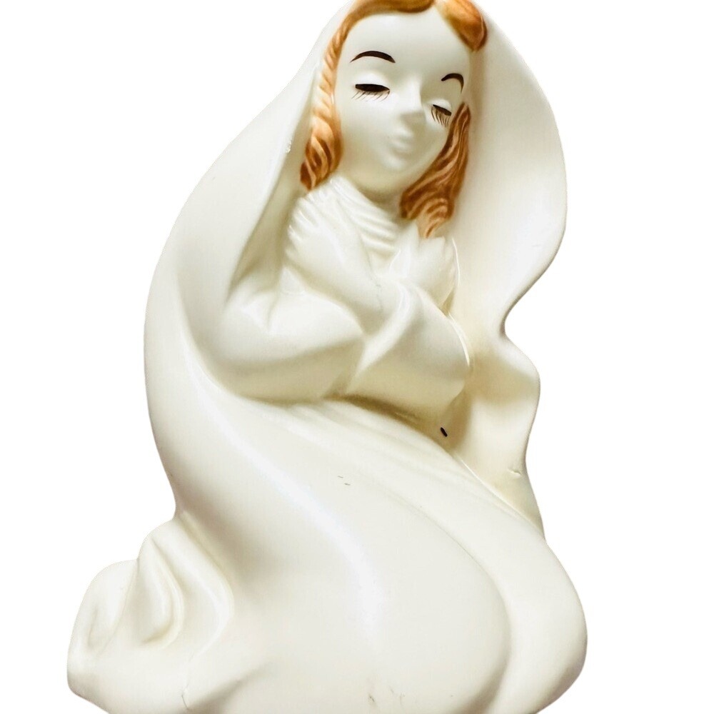 Hull Pottery Virgin Mary 60s Ceramic Planter Retro Hippie‎ Mid Century Floral